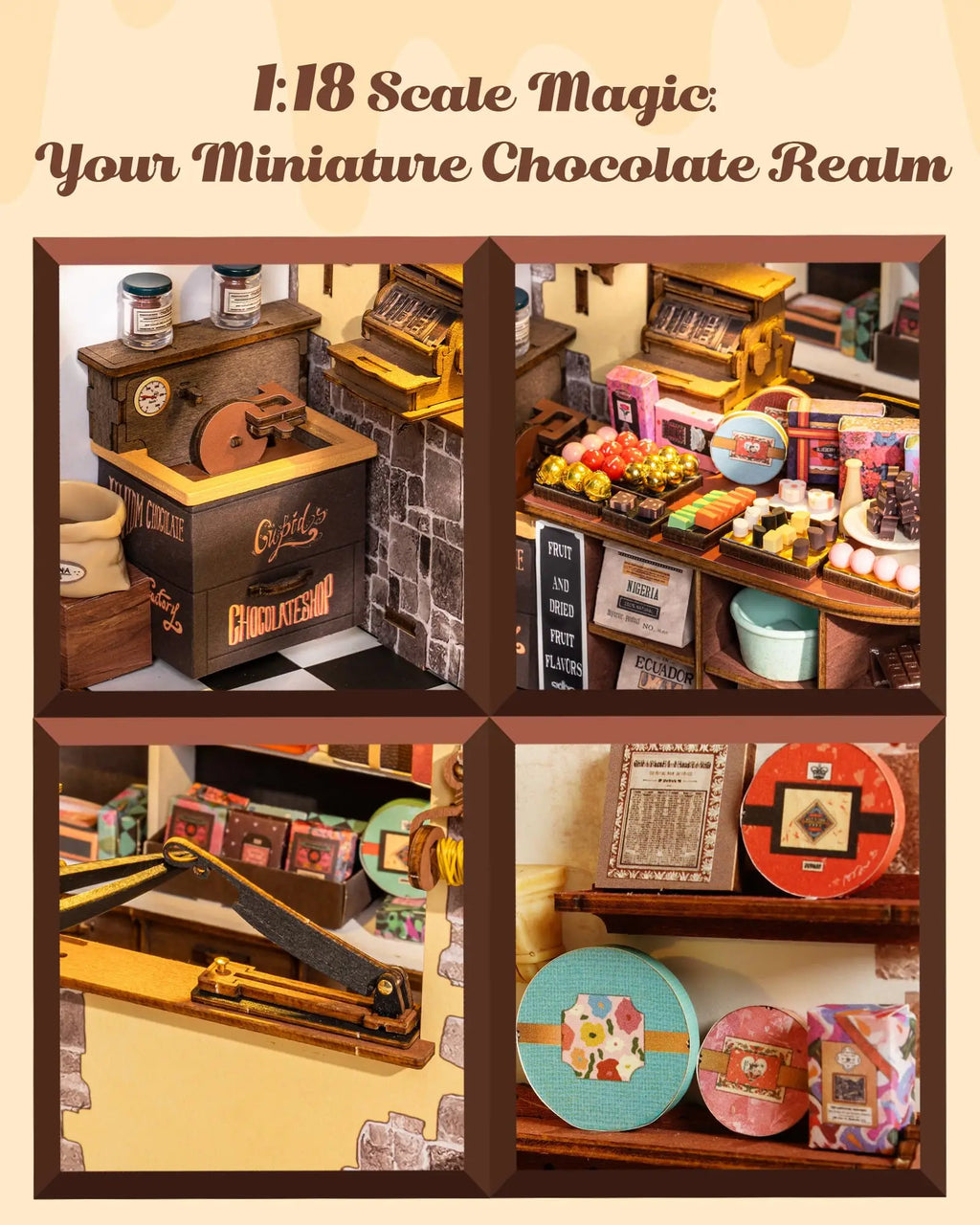 ROBOTIME-Kit de casa de muñecas de madera 3D, regalo único, adorno de decoración del hogar, artesanía de casa en miniatura desafiante DIY para adultos y adolescentes