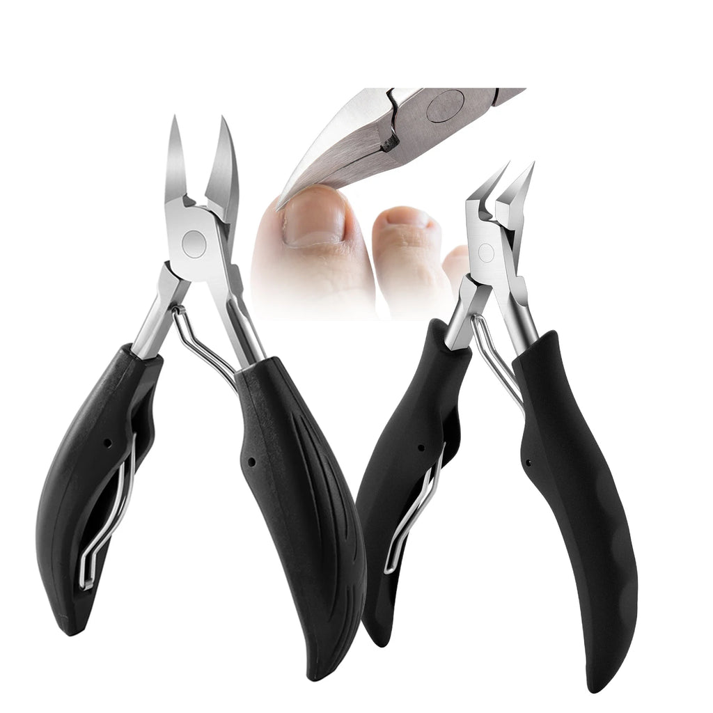 Juego de herramientas para uñas encarnadas, cortaúñas gruesas y pesadas, pinza de precisión, lima de esmeril para uñas de los pies resistentes de acero inoxidable, 4 Uds.