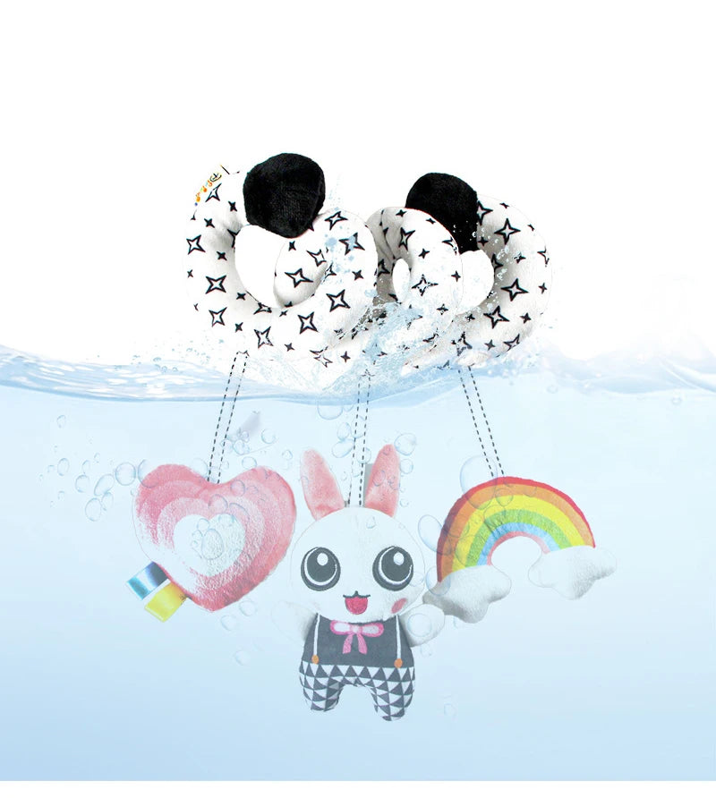 Sonajero de peluche sensorial para bebé, cochecito de juguete, juguetes colgantes móviles musicales, sonajeros móviles para bebés, juegos para recién nacidos de 0 a 6 y 12 meses