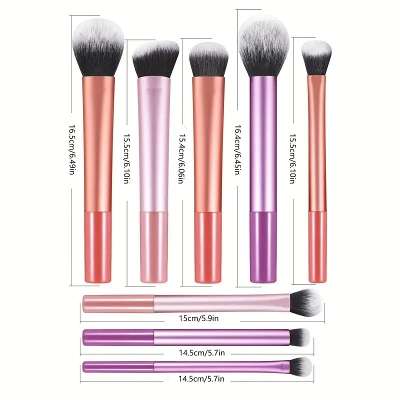 Kit de brochas de maquillaje, 8 Uds., pelo sintético suave, brochas de maquillaje, base, colorete, sombra de ojos, herramientas de maquillaje cosmético