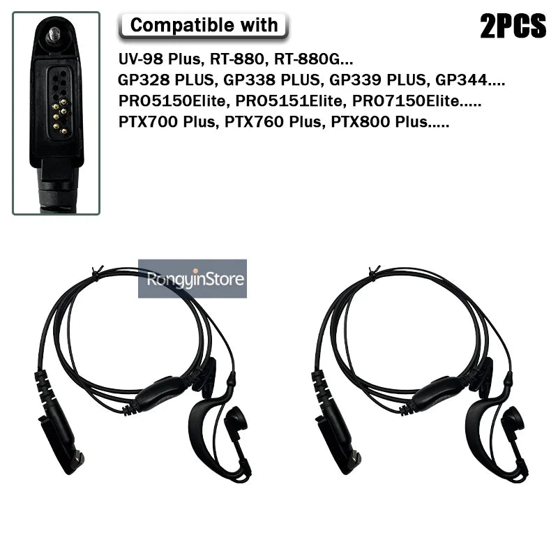RT-880 auriculares para GP328 Plus GP388 Radtel RT-880G Iradio UV-98 plus PTT UV-99 auricular Radio bidireccional Walkie Talkie micrófono