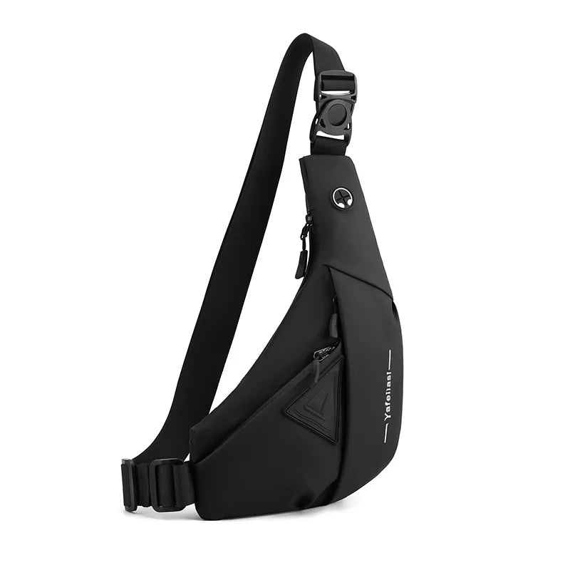 Bolso de Pecho Impermeable para Hombre, Bandolera, Mochila para Viajes Diarios, Membrana de Cuero Resistente a Salpicaduras, Ideal para Viajes Casuales