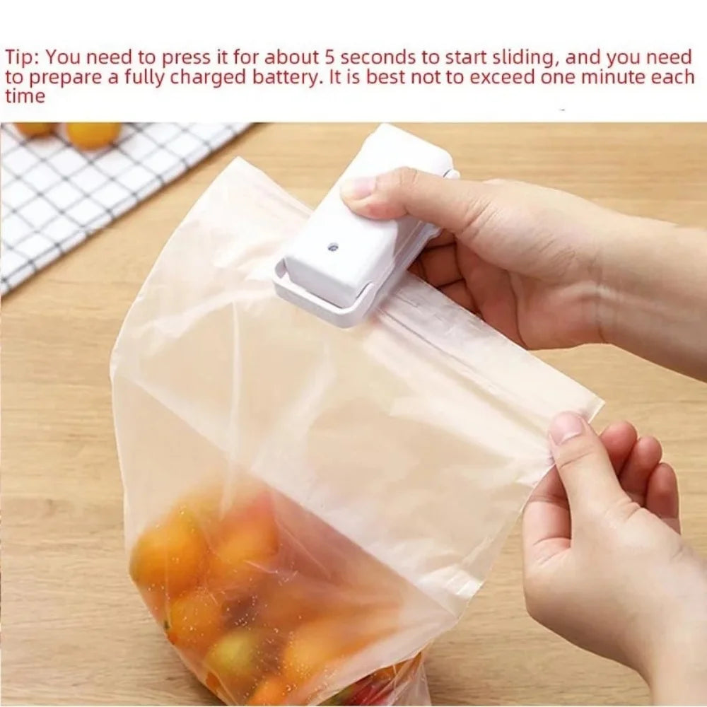 Máquina Selladora Portátil, Mini Selladora de Bolsas Térmica para el Hogar, Cierre de Bolsas de Plástico para Alimentos, Sellado Repetido, Accesorios de Cocina