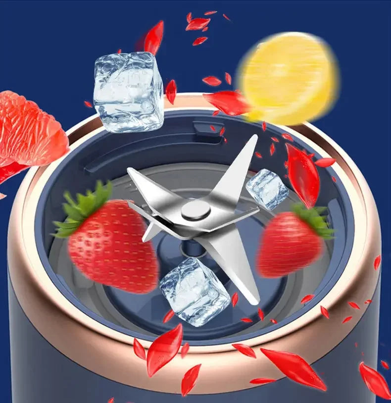 Batidoras de zumo de fruta portátiles, Mini botella eléctrica Personal de verano, USB para el hogar, máquina exprimidora de 6 hojas para cocina