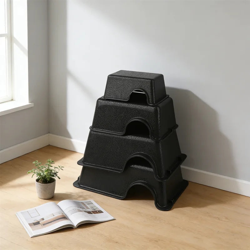 HUAHUACozy Hide Box para Reptiles; Cueva ventilada para geckos, serpientes, arañas, lagartos y insectos; Negro.HUAHUA