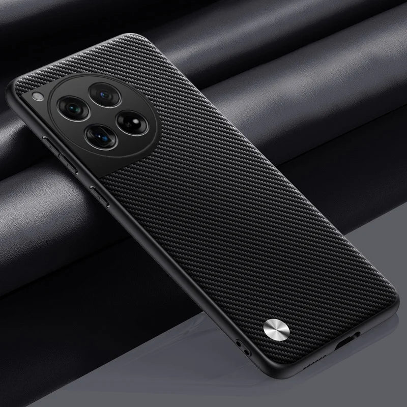 Funda de cuero PU de lujo para OnePlus 12 5G, funda trasera de silicona a prueba de golpes, funda de teléfono de protección completa para OnePlus12 One Plus 12