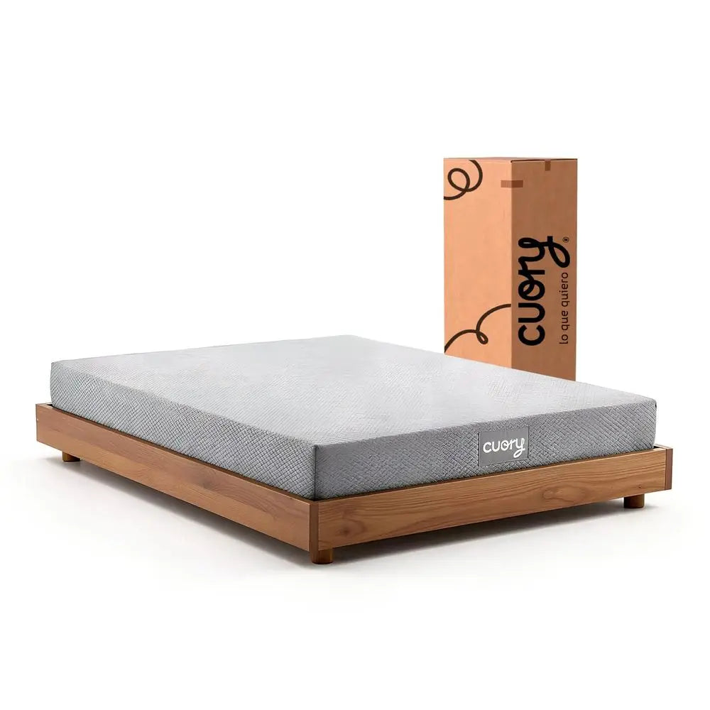 Colchoneta Individual en Caja, Espuma de Alta Densidad, Colchón de Espuma Viscoelástica, Ergonómico, Hipoalergénico, 99x190x18 cm, F