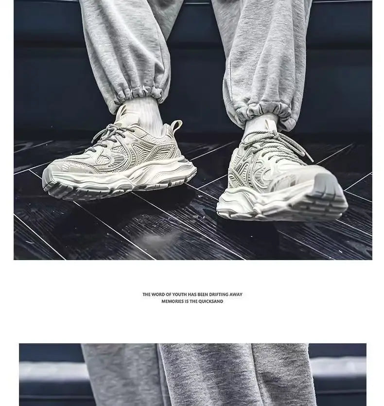 Zapatillas Deportivas Transpirables de Malla para Hombre Primavera 2025, Modernas, Combinables con Todo, Suela Gruesa, Casual...