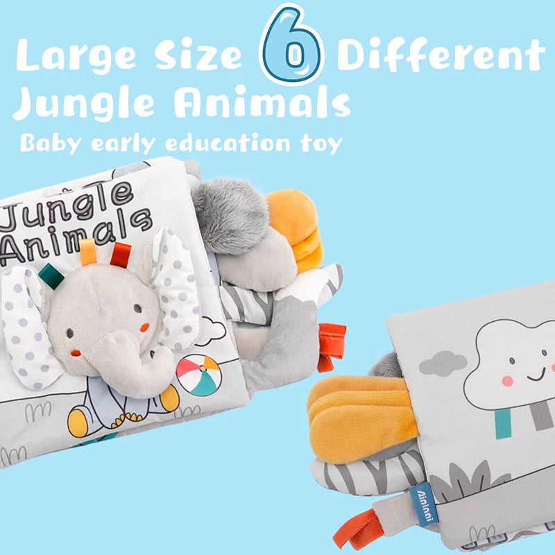 Libros suaves para bebés, juguetes 3D con tacto y sensación de tela arrugada, libros para bebés, niños, tacto y sensación arrugada, regalos para niños pequeños