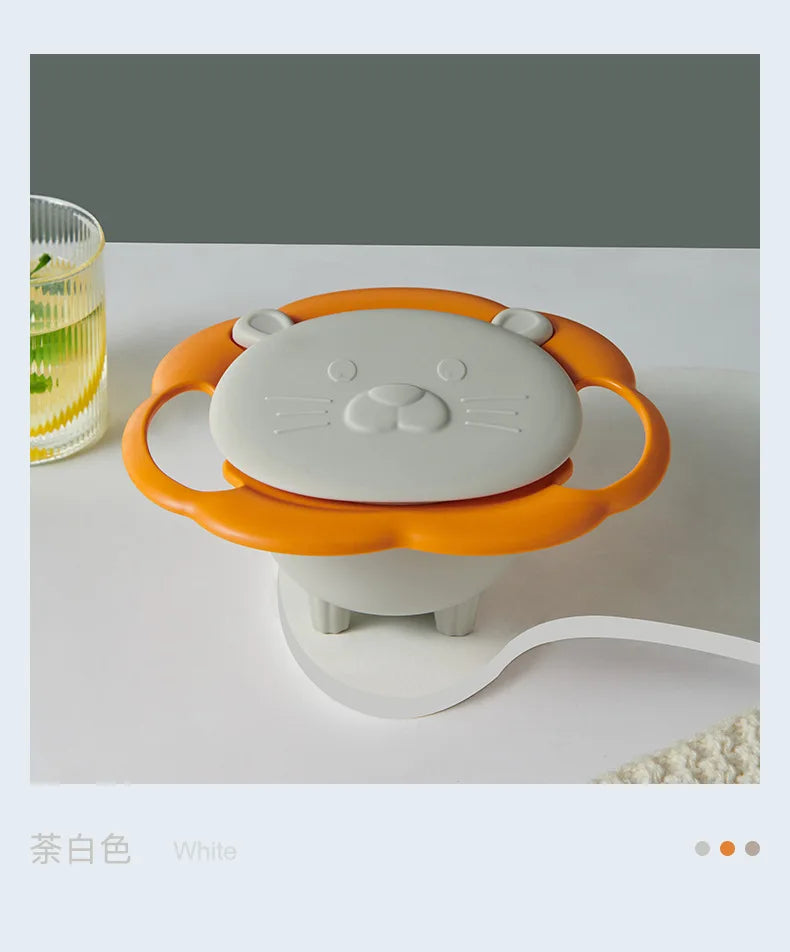 Cuenco giroscópico para bebé, diseño práctico, equilibrio giratorio para niños, novedad, giroscopio giratorio 360, platos de alimentación sólidos a prueba de derrames, plato para niños