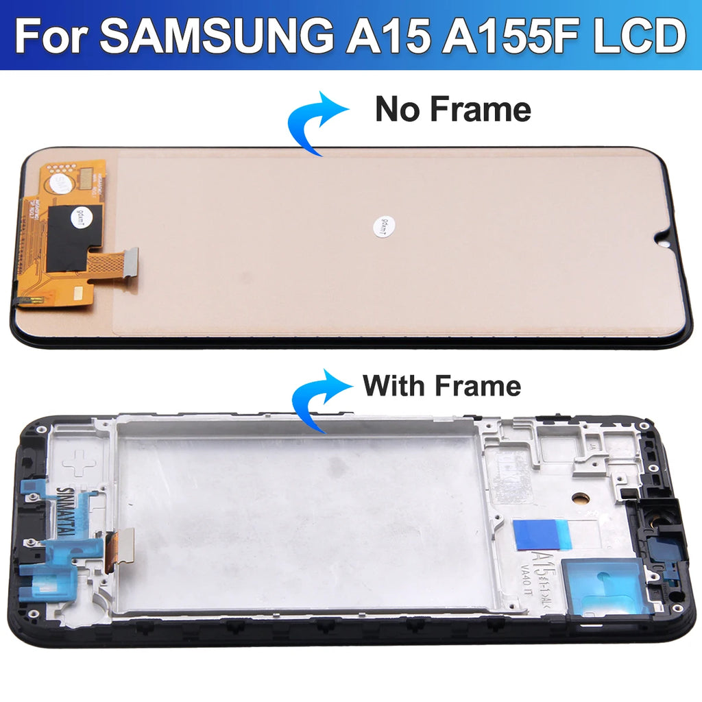 Pantalla A15 para Samsung A15 A155F A155M pantalla LCD MONTAJE DE digitalizador con pantalla táctil para Samsung A15 A156B A156E pantalla de visualización
