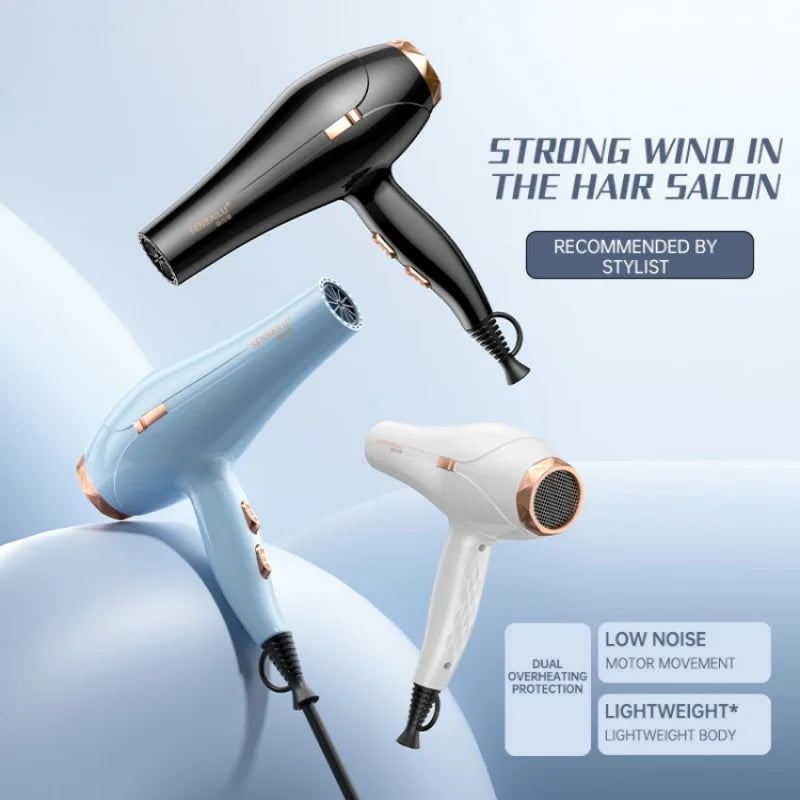 Secador de Pelo de Secado Rápido en 11 Segundos con Núcleo de Cobre Puro, Cuidado del Cabello con Iones Negativos y Luz Azul de Alta Velocidad, Secador de Pelo Profesional para el Hogar