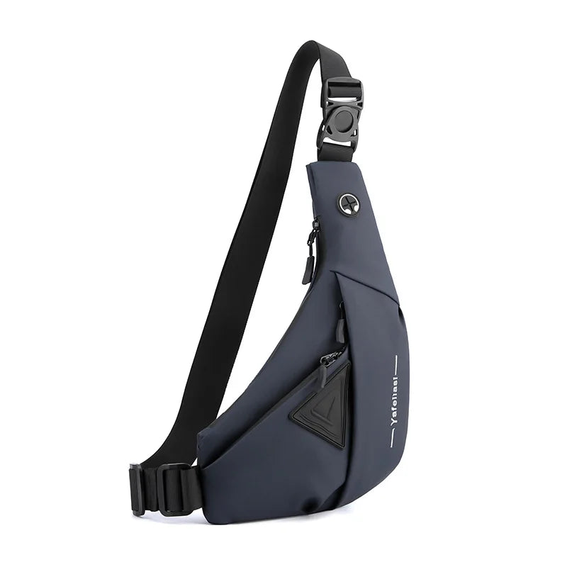 Bolso de Pecho Impermeable para Hombre, Bandolera, Mochila para Viajes Diarios, Membrana de Cuero Resistente a Salpicaduras, Ideal para Viajes Casuales