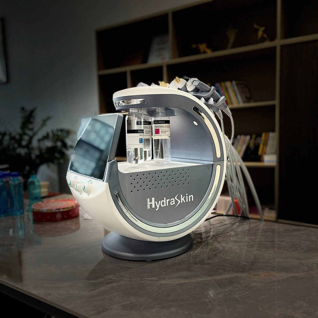 7 en 1 Analizador inteligente de azul hielo Máquina facial multifunción Diamond Hydra Dermoabrasión Facial Aquafacial
