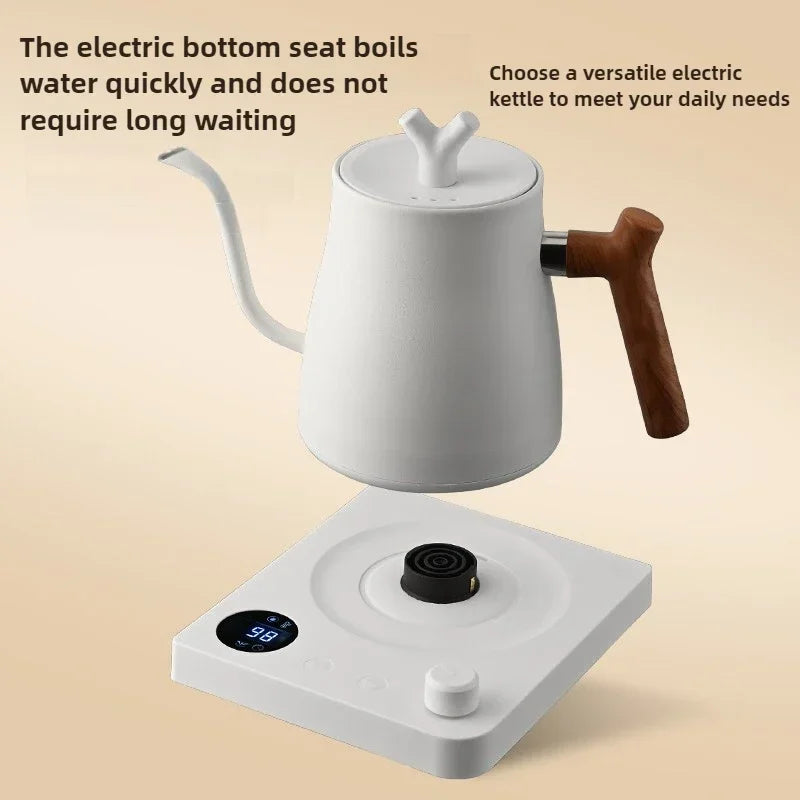 Tetera eléctrica con cuello de cisne de 1000W, cafetera de acero inoxidable 304 de 1000ml, pantalla LED de temperatura inteligente para café y té