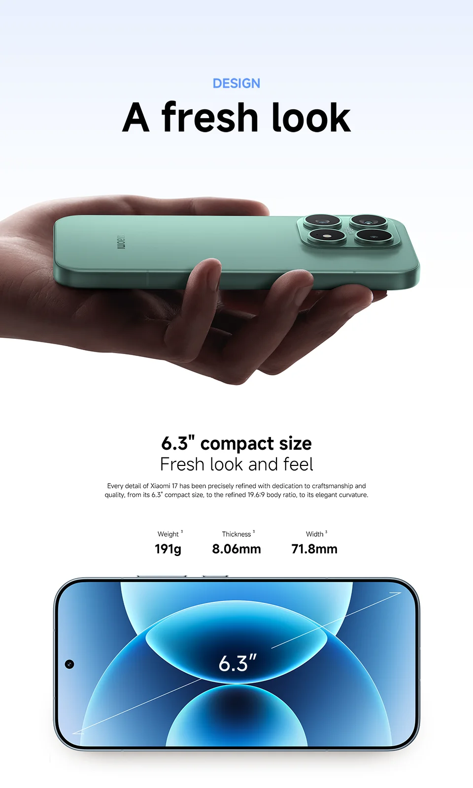 【Versión Global】 Xiaomi 17 Smartphone 5G 12GB RAM Batería de 6330mAh Cámara Leica de 50MP HyperCharge de 100W Snapdragon ®   8 Elite Gen 5