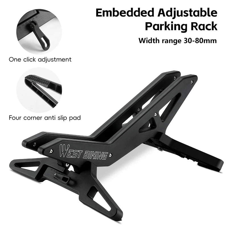 WEST BIKING-estante de estacionamiento para bicicleta, soporte Universal ajustable para bicicleta de montaña y carretera, soporte de estacionamiento para almacenamiento de bicicletas en interiores, accesorios para ciclismo