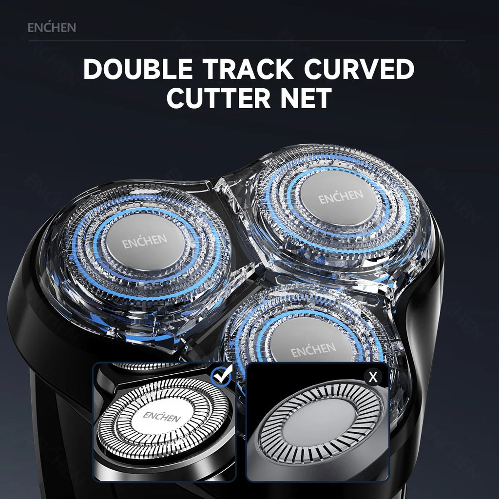 ENCHEN-Afeitadora eléctrica 3D Blackstone 3 IPX7 para hombre, máquina de afeitar resistente al agua, uso Dual en seco y húmedo, batería para Barba y cara, pantalla Digital