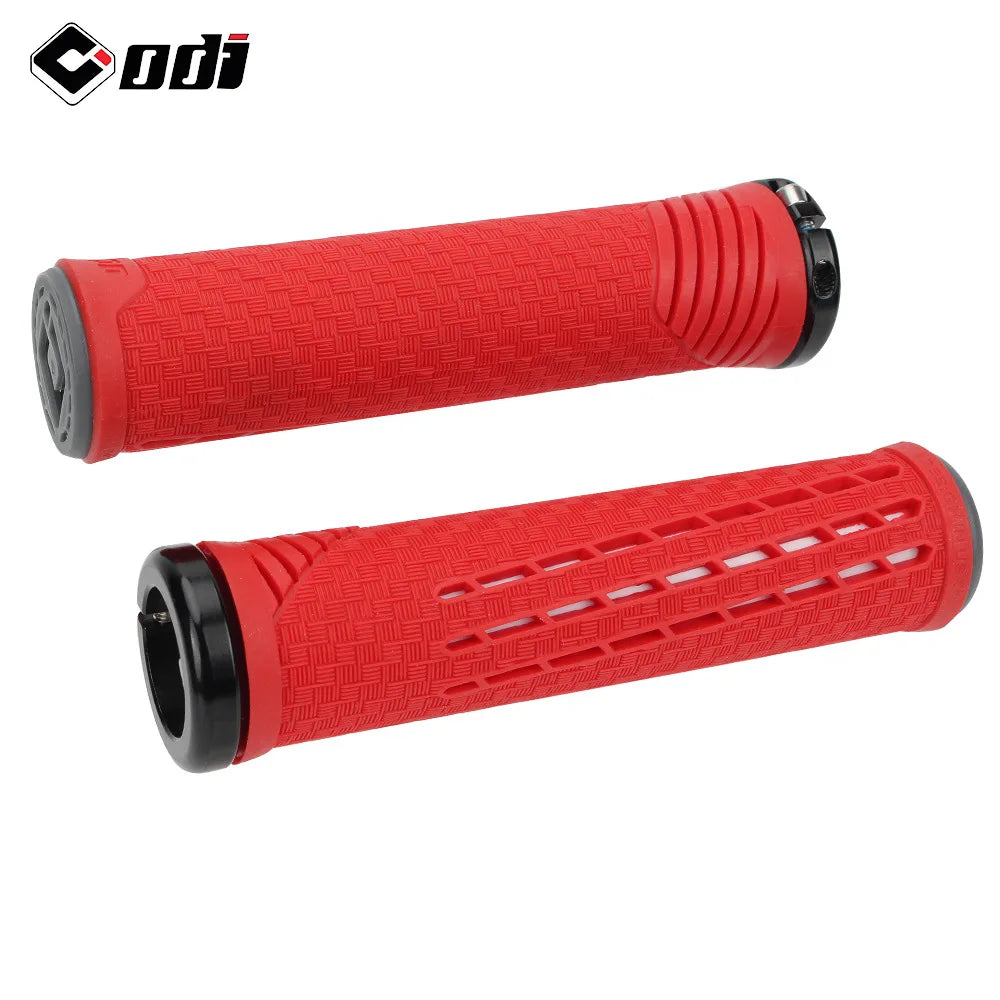 ODI-empuñaduras de bicicleta con bloqueo, empuñaduras ligeras de silicona y fibra de carbono, antideslizantes, absorción de impacto, agarre cómodo, accesorio para bicicleta