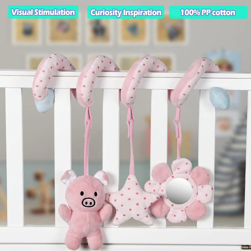Sonajero de peluche sensorial para bebé, cochecito de juguete, juguetes colgantes móviles musicales, sonajeros móviles para bebés, juegos para recién nacidos de 0 a 6 y 12 meses