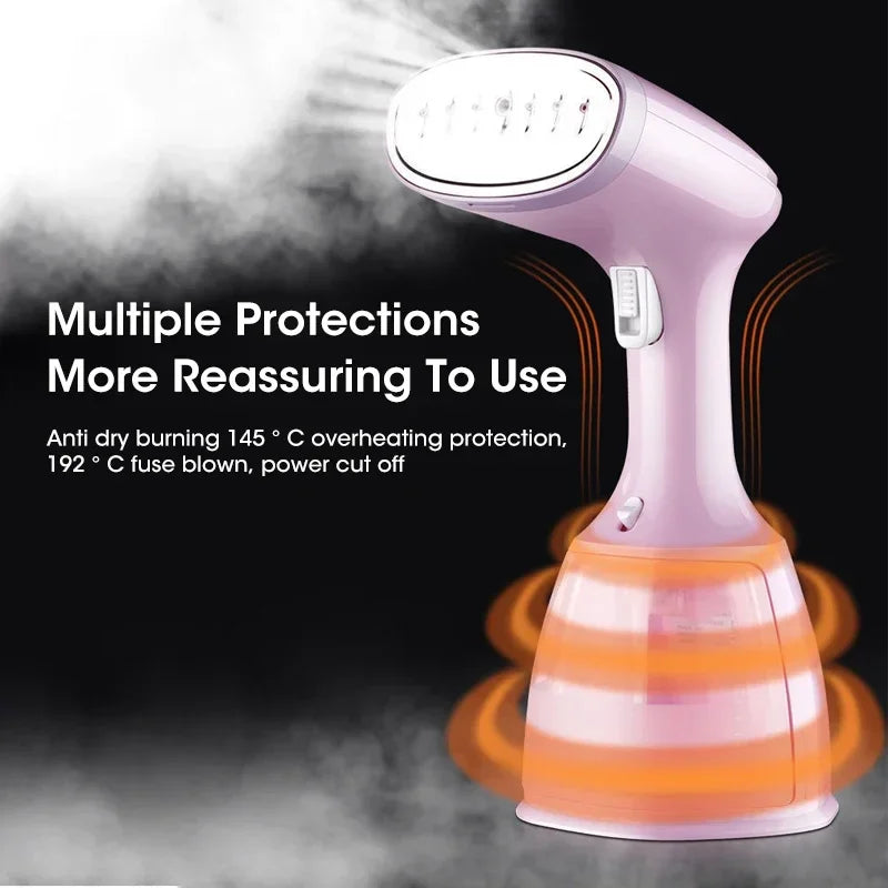 Vaporizador de ropa portátil de 1500W para ropa, máquina de plancha de vapor eléctrica pequeña portátil de tela para el hogar, 330ml, para uso doméstico y de viaje