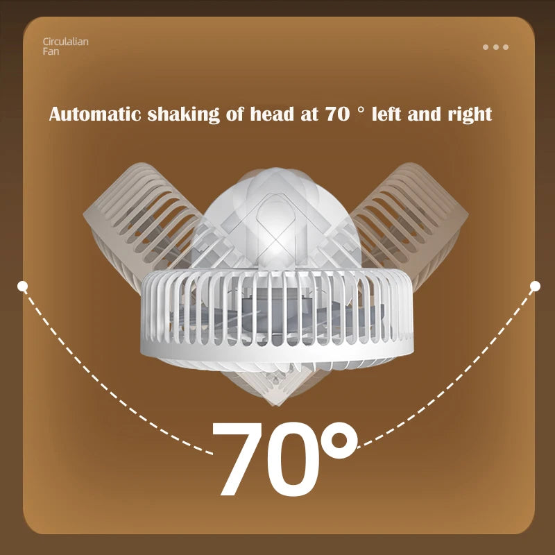 Mini ventilador oscilante, ventilador de mesa portátil a pilas con 4 niveles de velocidad, ventilador de escritorio de 6 pulgadas con temporizador