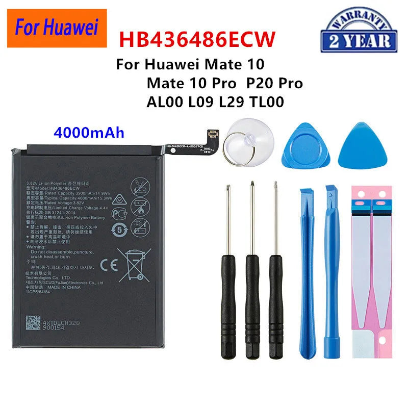 Batería para HuaWei P10/P20/P30 Pro/P40/P40 Pro/P30/Mate20 Pro/Mate 10 Pro/Mate 20X/Mate 30/Mate 30 Pro/P10 Plus/Honor X10 5G