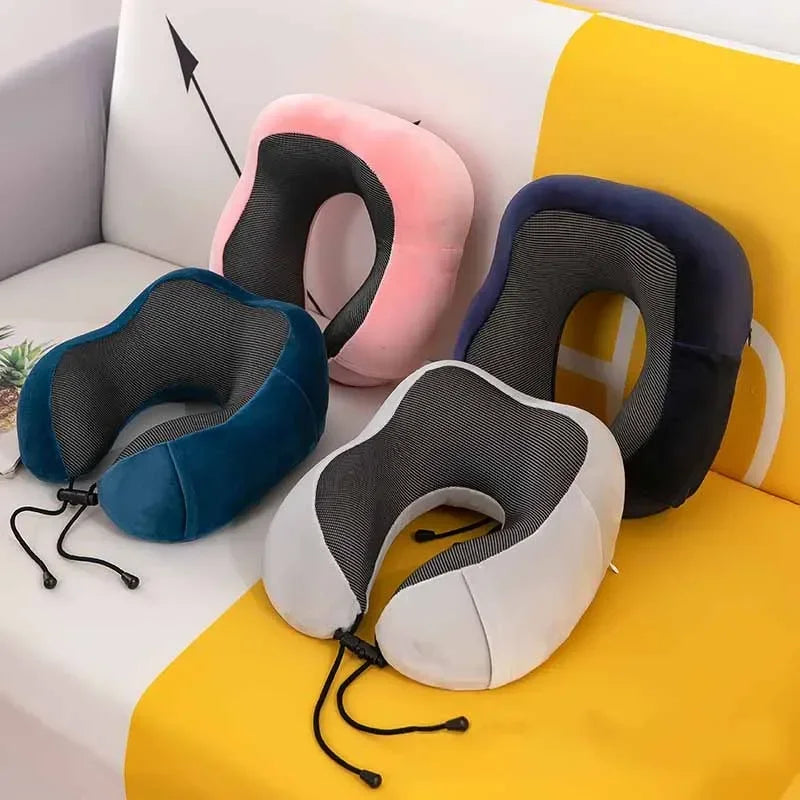 Almohadas de espuma viscoelástica en forma de U para el cuello, almohada de viaje suave, almohada de masaje para el cuello, almohada de avión para dormir, ropa de cama para el cuidado de la salud Cervical