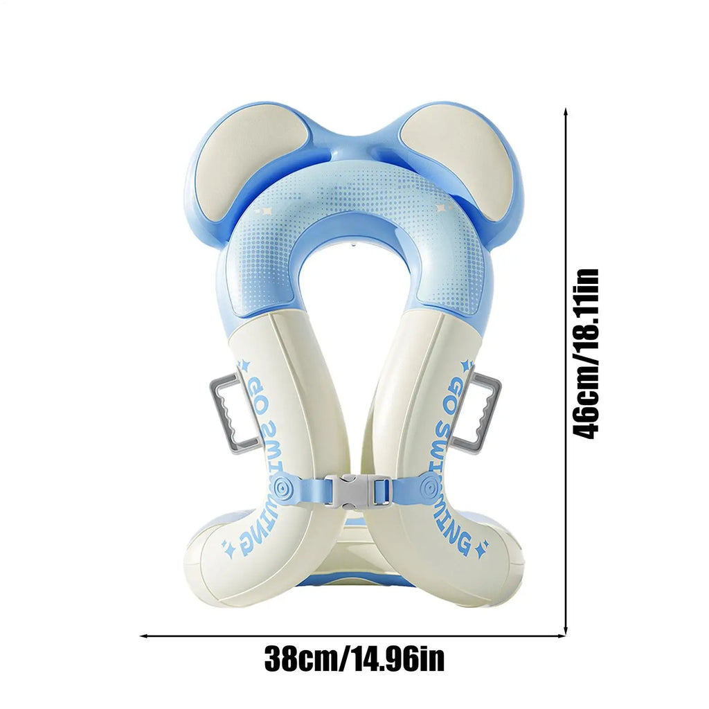 Chaleco de anillo de natación inflable con bolsas de aire dobles y hebilla de seguridad ajustable, flotador de piscina para niños, fiesta de juegos acuáticos