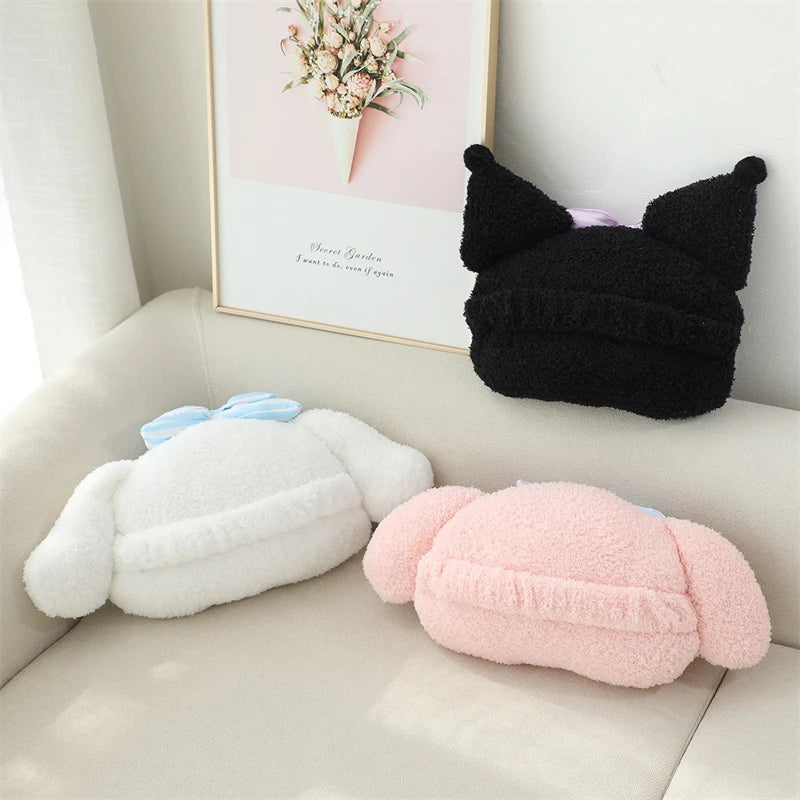 Precioso cojín trasero Kuromi My Melody para asiento de gato, reposacabezas relleno de Anime Cinnamoroll, almohada para sofá cama, decoración del hogar
