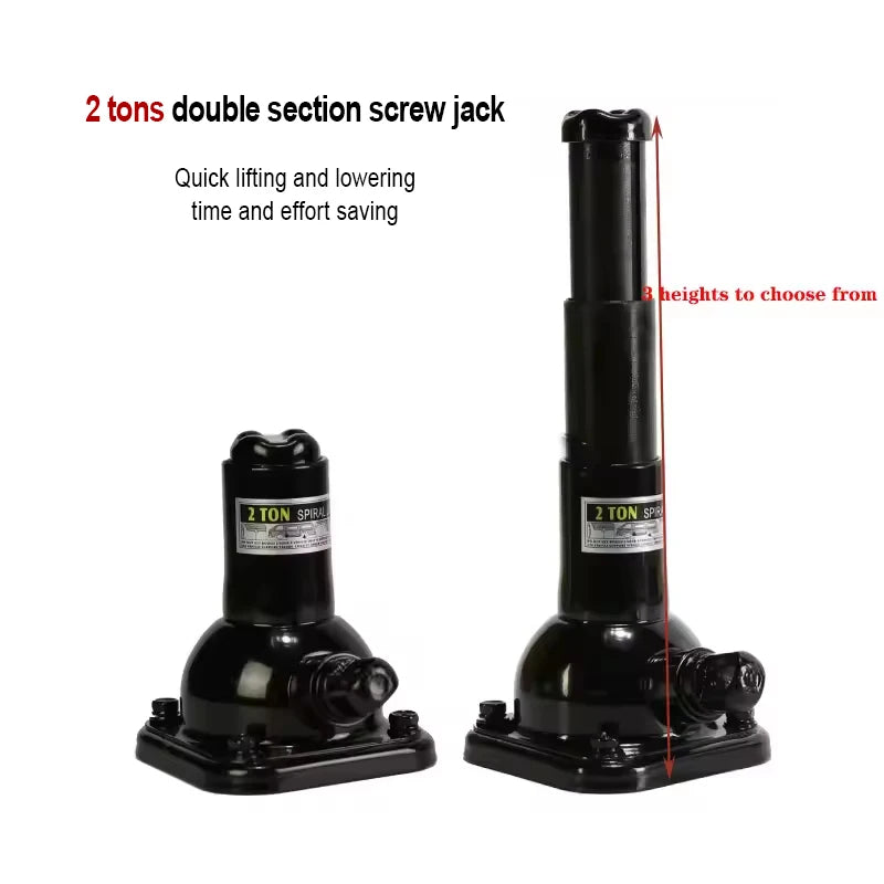 Conector de tornillo de alta calidad, doble sección, 2 toneladas, conector manual Vertical, mantenimiento de vehículos, parte superior mecánica, parte superior profesional