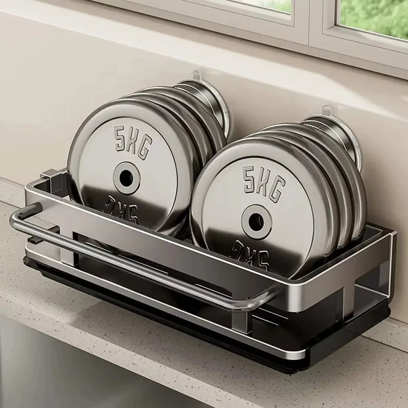 Estante de almacenamiento con ventosa, estante de almacenamiento montado en la pared sin perforaciones, ahorro de espacio, estante de almacenamiento para baño y cocina, soporte para esponja de cocina