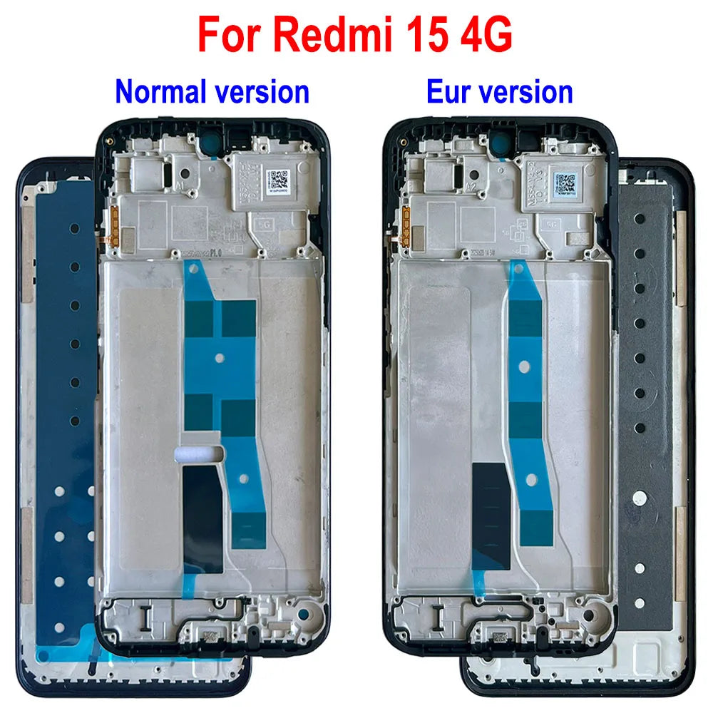 Para Xiaomi Redmi 15 15C marco LCD marco medio bisel carcasa versión Eur piezas de repuesto para Redmi A5 4G marco frontal