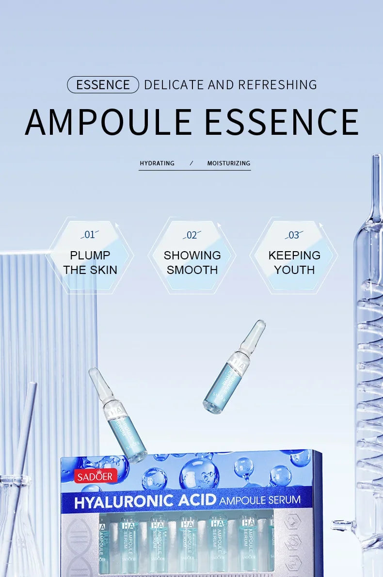 Sadoer cuidado de la piel suero líquido de ácido hialurónico hidratante Facial Lifting Glow Up нити дляislavтяжки лица Dermapen Serum 2ml * 7Pcs