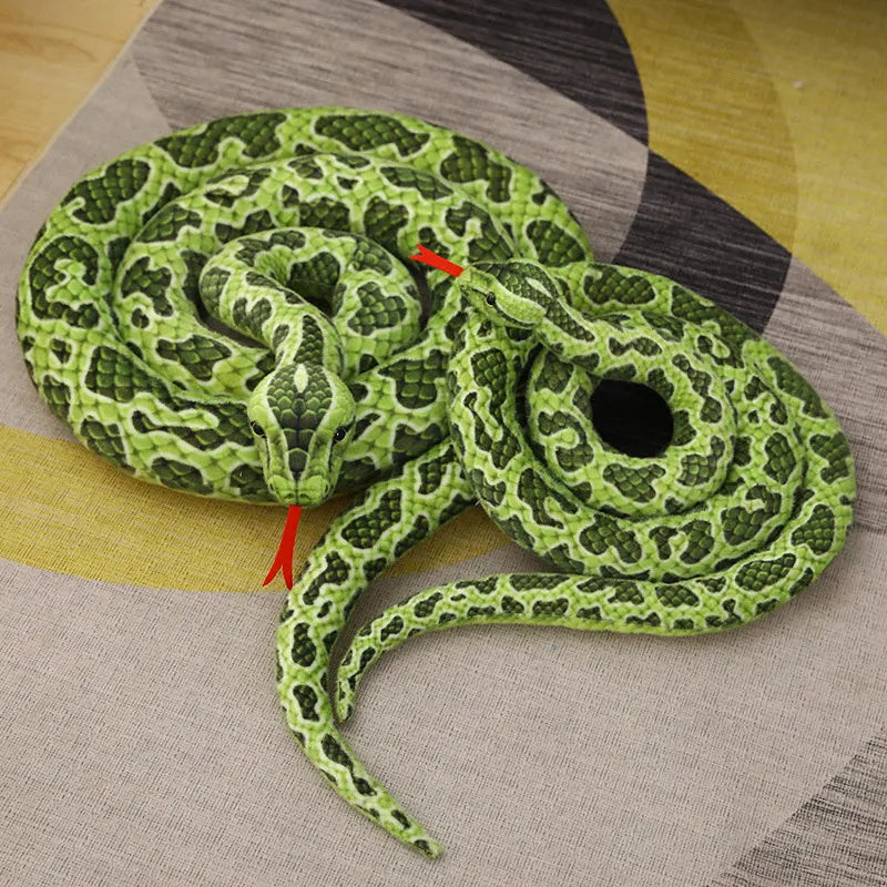 1 unidad de serpientes gigantes de 200cm, juguete de peluche de simulación de pitón dorado largo, serpiente de peluche, regalo para niños, decoración del hogar