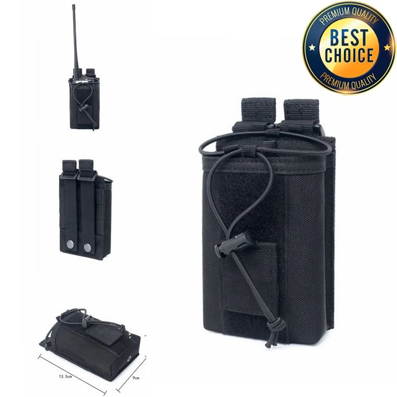 Bolsa para Talkie 1000D para caza al aire libre, bolsa táctica deportiva Molle de nailon para Radio, soporte para Walkie Talkie, bolsillo para revista Mag