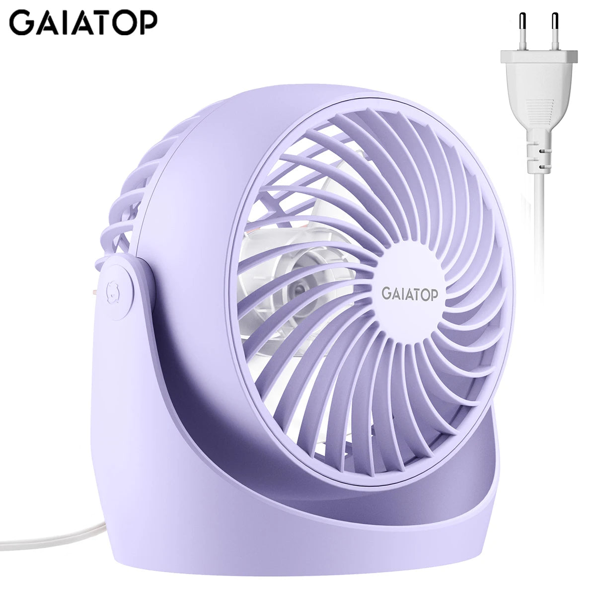 Ventilador circulador de aire Gaiatop, ventilador de escritorio portátil, ventilador de mesa, ventilador de dormitorio, ventilador pequeño de 5 pulgadas, 3 velocidades con 360 °   Inclinación ajustable
