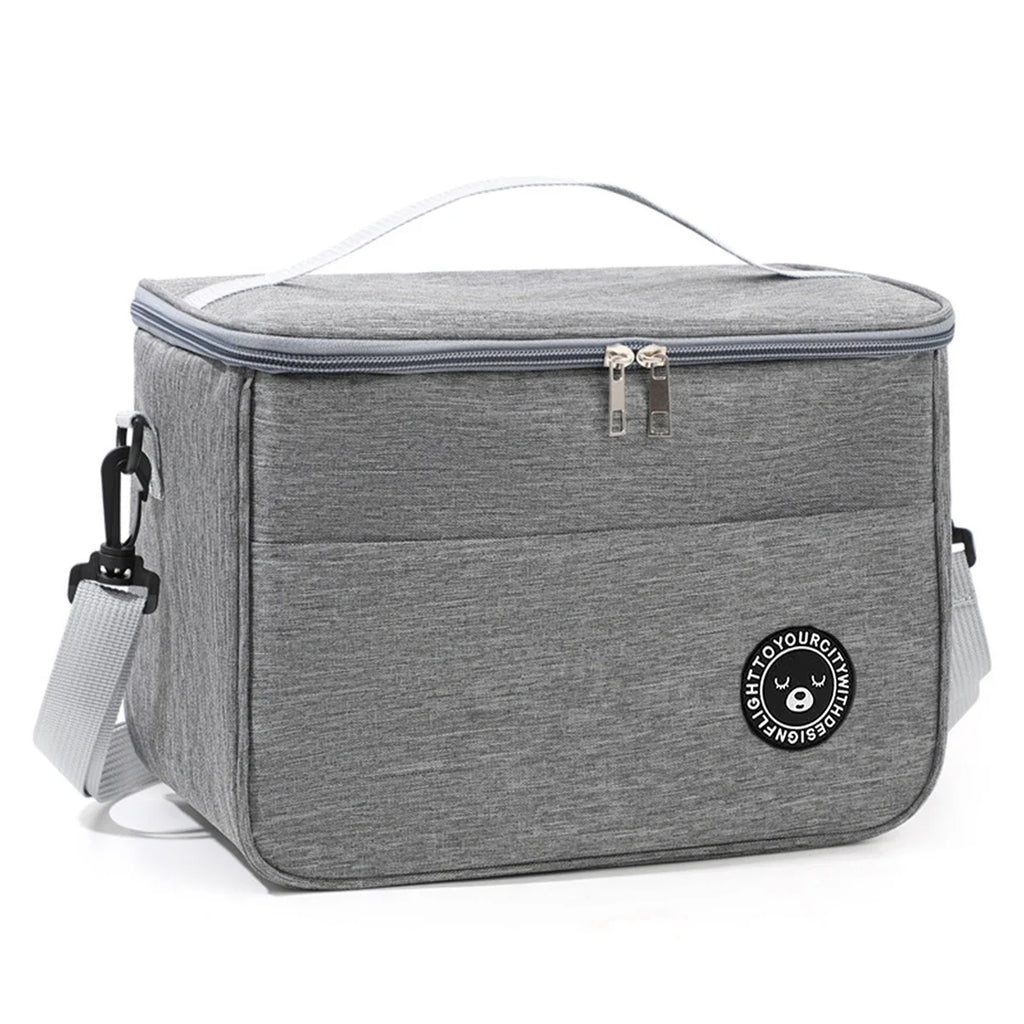 Bolsa térmica portátil con correa para el hombro, bolsa para lonchera, bolsa de almuerzo impermeable y gruesa para estudiantes.