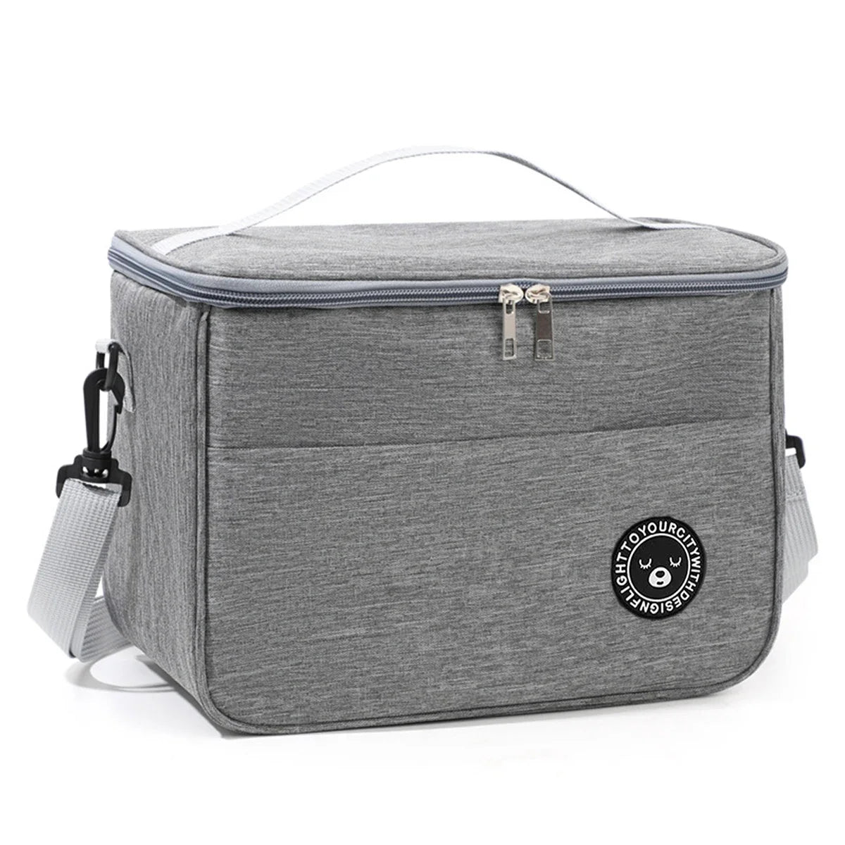 Bolsa térmica portátil con correa para el hombro, bolsa para lonchera, bolsa de almuerzo impermeable y gruesa para estudiantes.