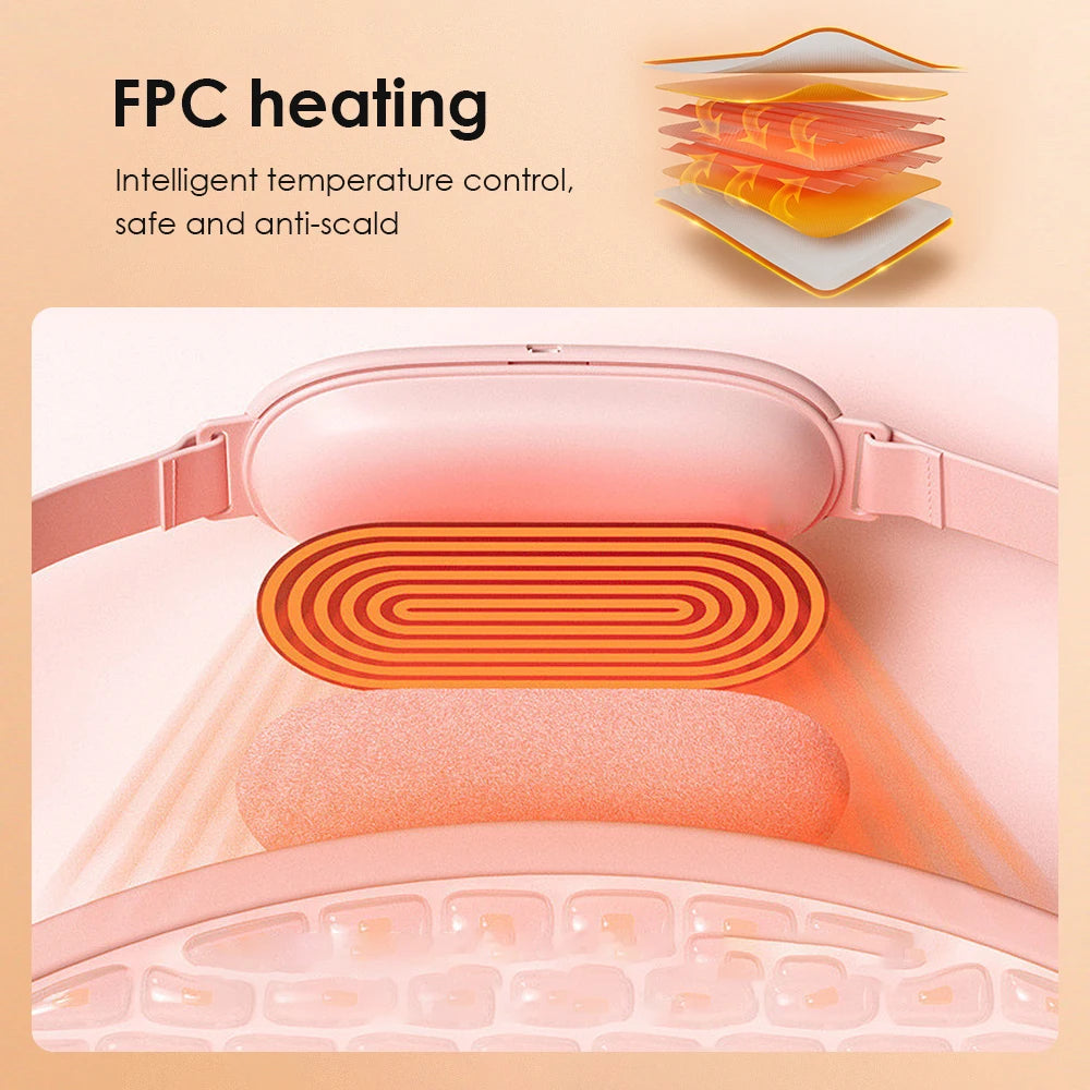 Almohadilla calefactora Menstrual, masajeador Abdominal eléctrico, cinturón de cintura calentado por vibración, cinturón calentador de útero USB para mujeres, cuidado de los períodos