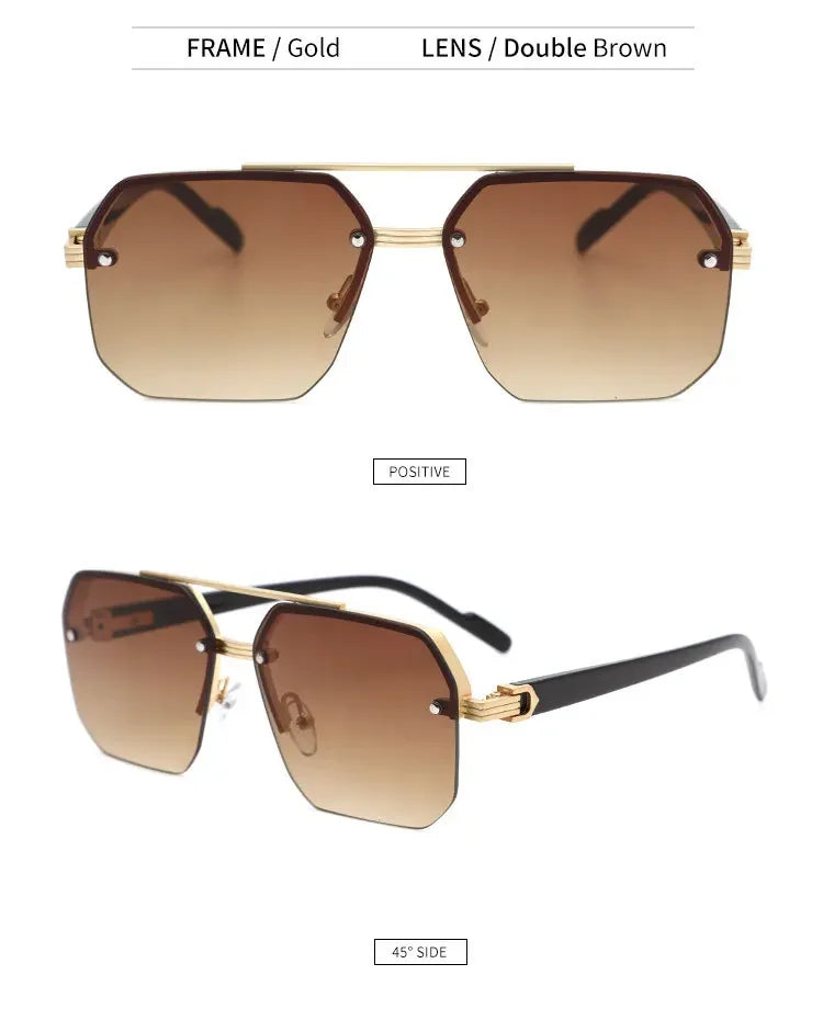 VBCX Gafas de sol de lujo a la moda para hombres y mujeres, gafas de sol retro para exteriores con protección UV400, gafas de sol unisex en 8 colores, gafas clásicas de medio marco