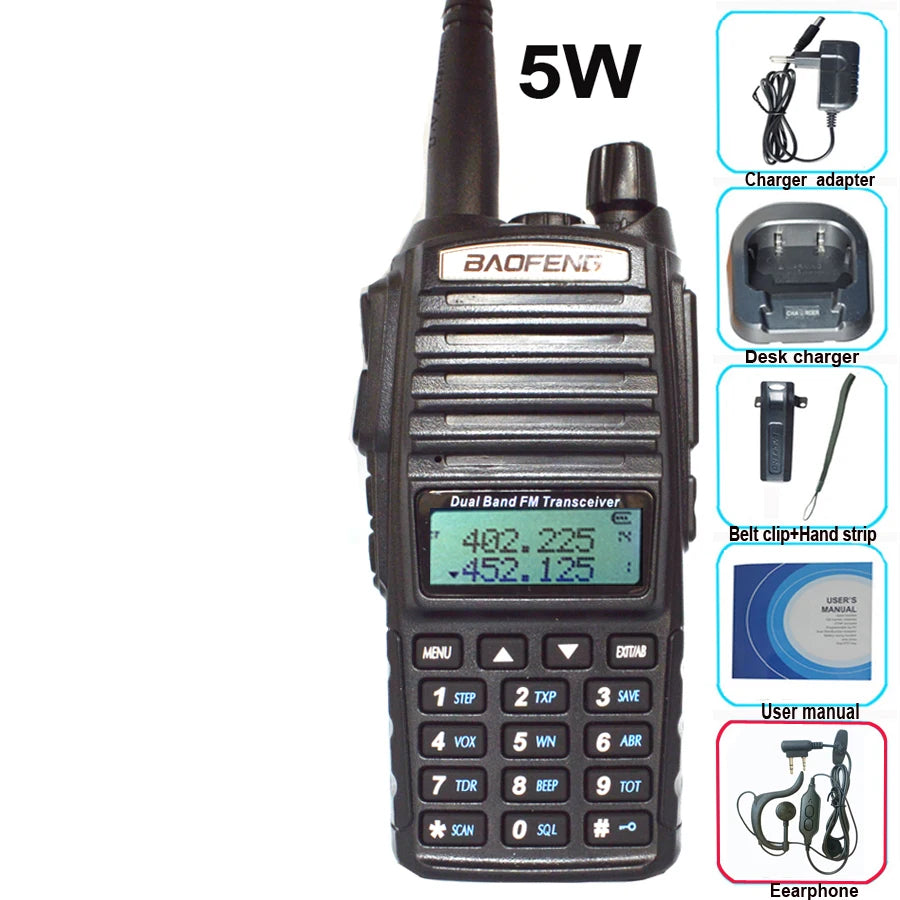 Walkie Talkie profesional UV82 FM Baofeng UV 82 8W estación de Radioaficionado VHF UHF transceptor Radios de caza Amateur Comunicador