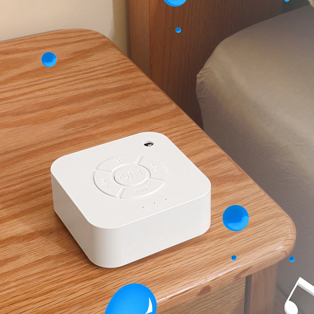 Máquina de ruido blanco para bebé para dormir, chupete de sonido portátil con 10 sonidos relajantes, recargable por USB, temporizador de apagado automático