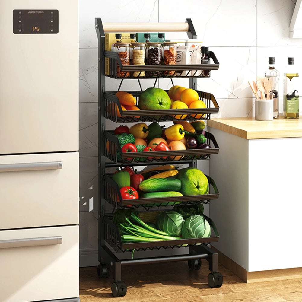5-Tier Kitchen Trolley, 42cm W x 32cm D x 105cm H