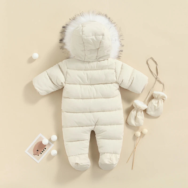 Traje de nieve de invierno para bebé de 0 a 24 meses, mono, abrigo, pelele, prendas de vestir cálidas, mono con capucha para niños y niñas