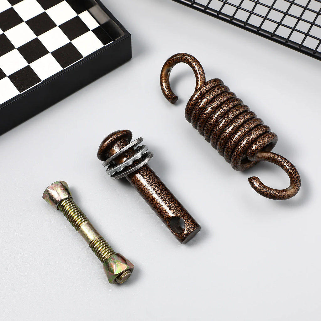 Juego de gancho de repuesto para hamaca de acero inoxidable, Kit de hebilla de resorte con perno de tornillo, piezas de ajuste de silla colgante duraderas para porche, 1 Juego