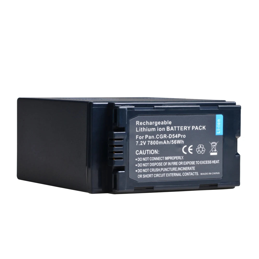 CGA-D54 CGA-D54S Batería/cargador de iones de litio de 7800mAh para Panasonic AG-HPX255 AG-HVX200 AG-HVX201 NV-DS29 NV-DS30 VW-VBD29 NV-MX5