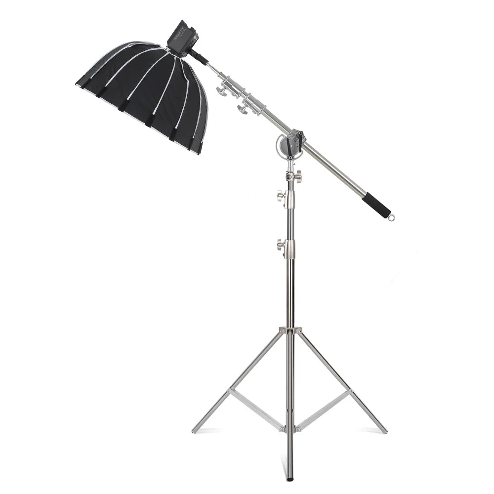 Kit de soporte C de acero inoxidable, soporte de luz con bolsa de peso, accesorios de estudio fotográfico, varilla de extensión, brazo cruzado de 2,49 M de longitud