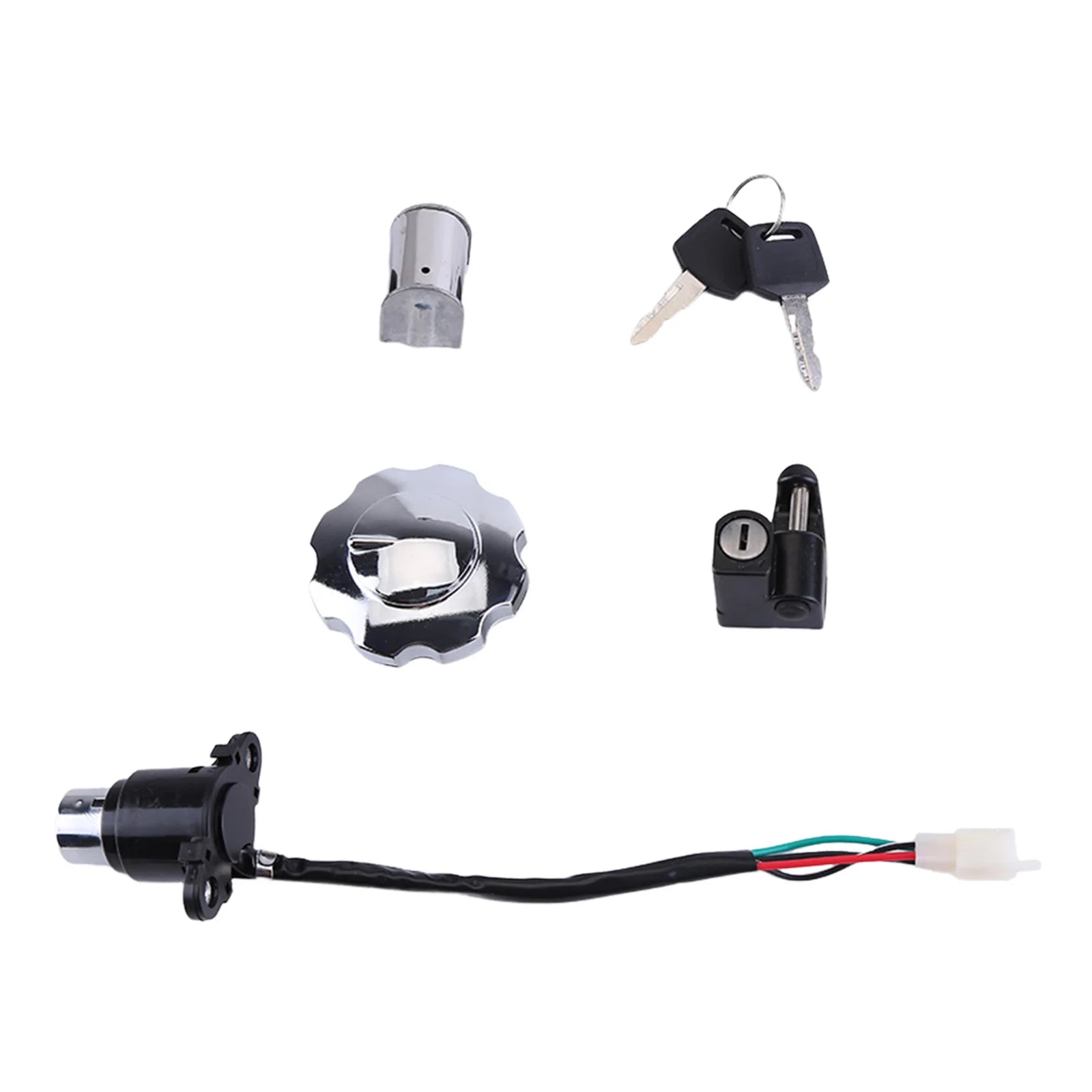 Interruptor de bloqueo de encendido con juego de llaves Compatible con Italika FT125 2022-2024 interruptor de bloqueo de encendido con juego de llaves reemplaza F04020192