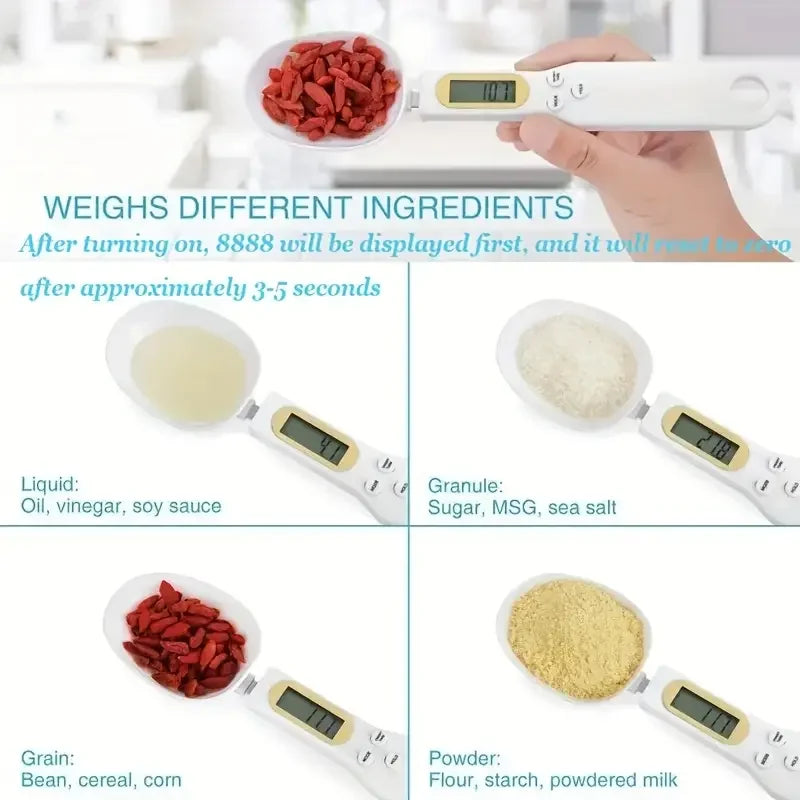Mini báscula de cuchara báscula Digital de cocina báscula electrónica LCD para alimentos 0,1-500g cocina harina leche café en polvo cuchara medidora de peso